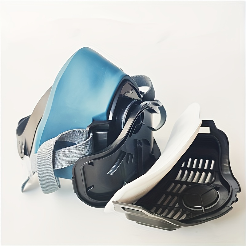 1 set silicone dust mask particle respirator crushing construction grinding mask dust mask silicone particle grinding decoration protective mask details 3