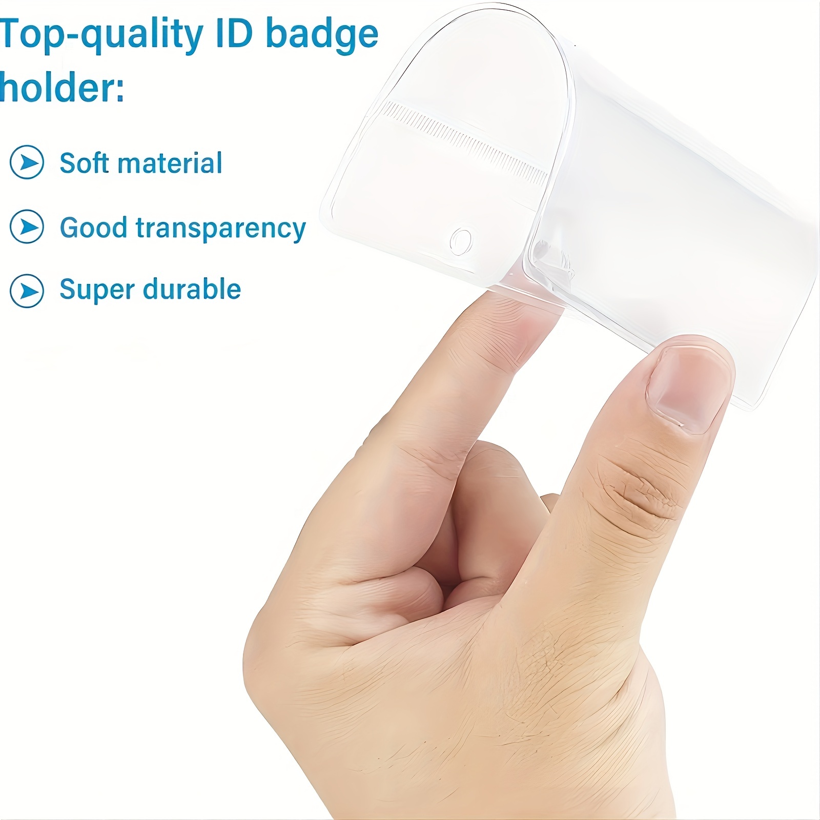 Id Card Holder Horizontal Clear Flexible Tear Resistant Card - Temu
