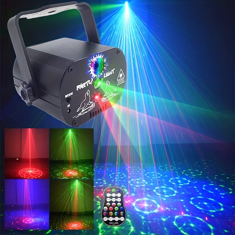 1pc DJ Disco Stage Party Lights, LED Sound Activated Laser Light, RGB Flash  Strobe Projector With Remote Control, For Christmas Halloween Decorations