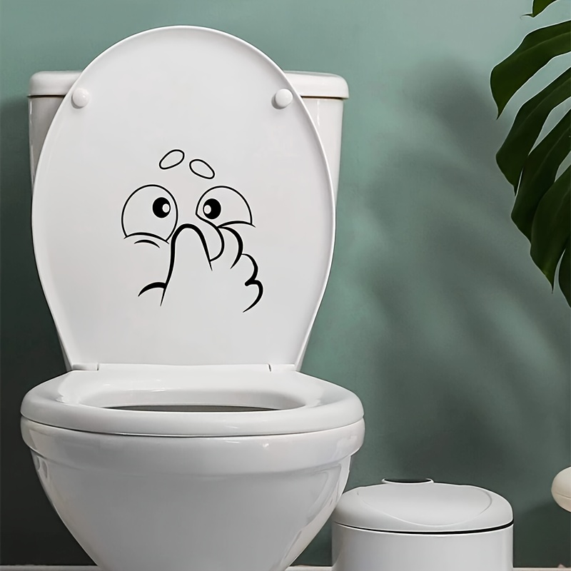 Autocollant De Toilette - Salle De Bain - Toilette - Peinture Murale - Toilette - Drôle - Sticker Mural - Idée Cadeau Originale - Transparent Et Noir
