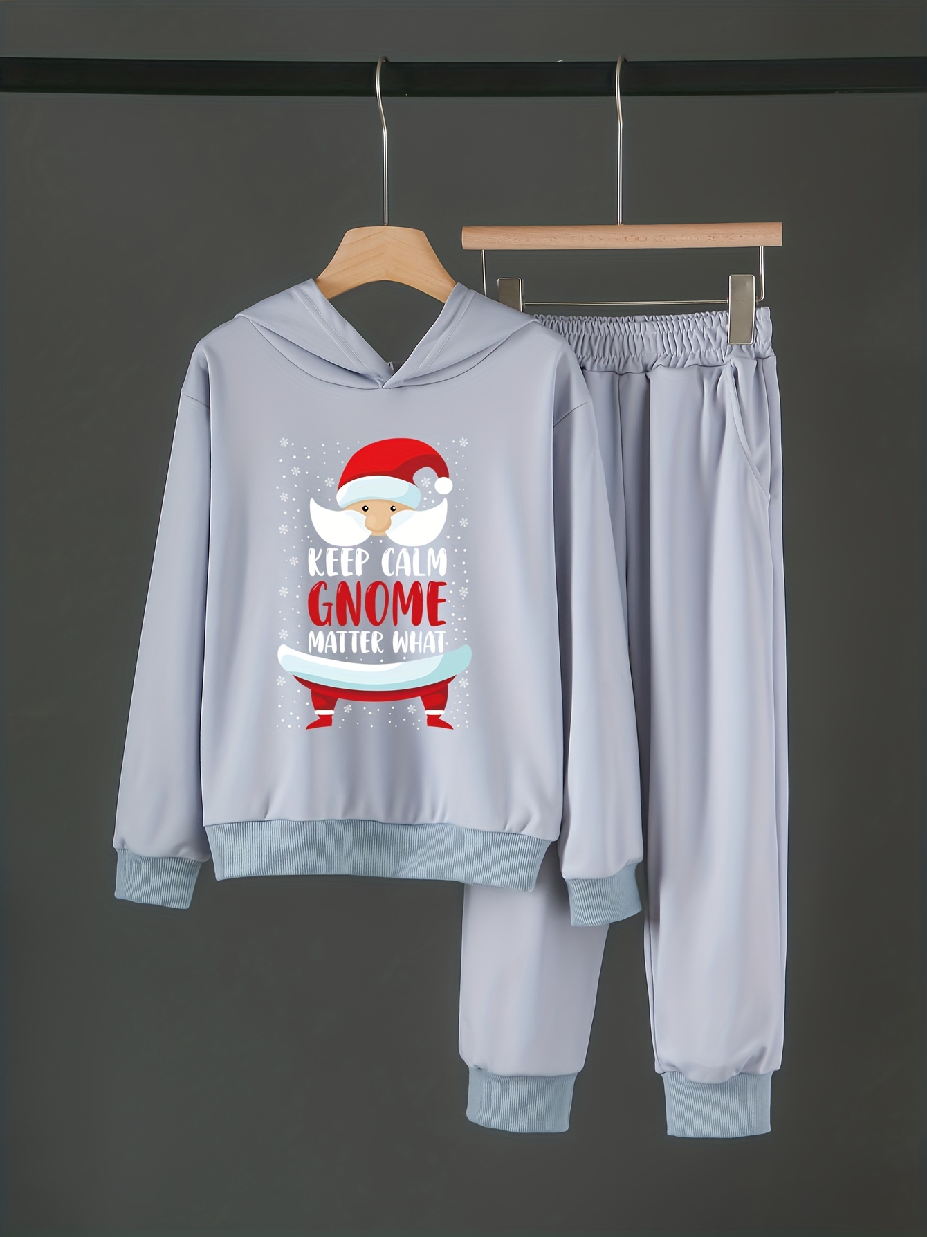 Boy's Christmas Style Outfit 2pcs, Hoodie & Jogger Pants Set, Kid's Clothes  For Spring Fall