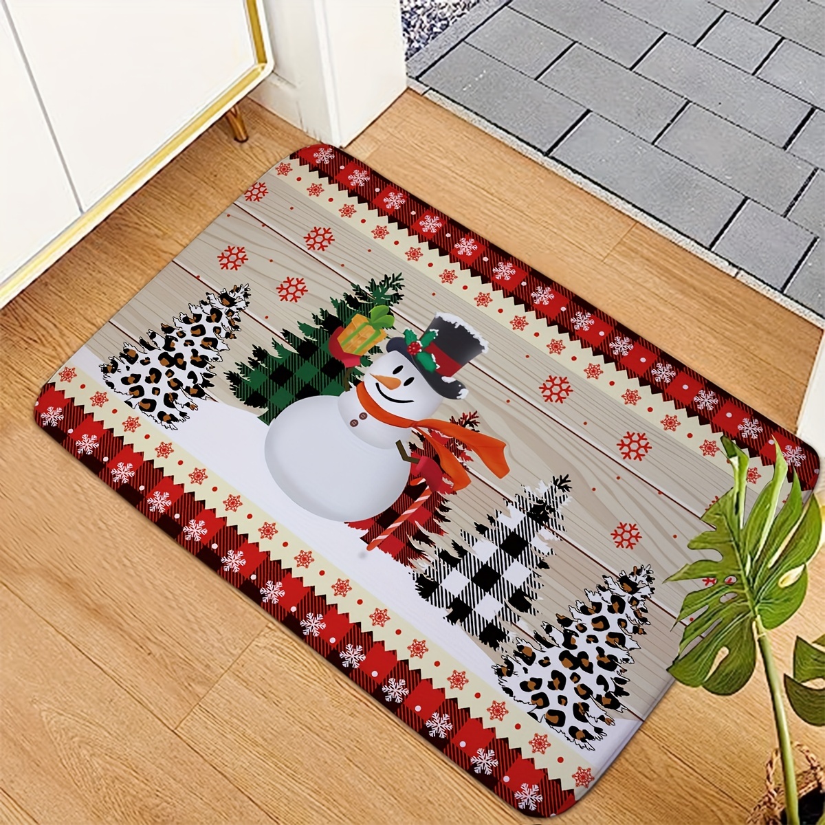 Winter Decorative Doormats Creative Snowman Holiday Welcome Floor