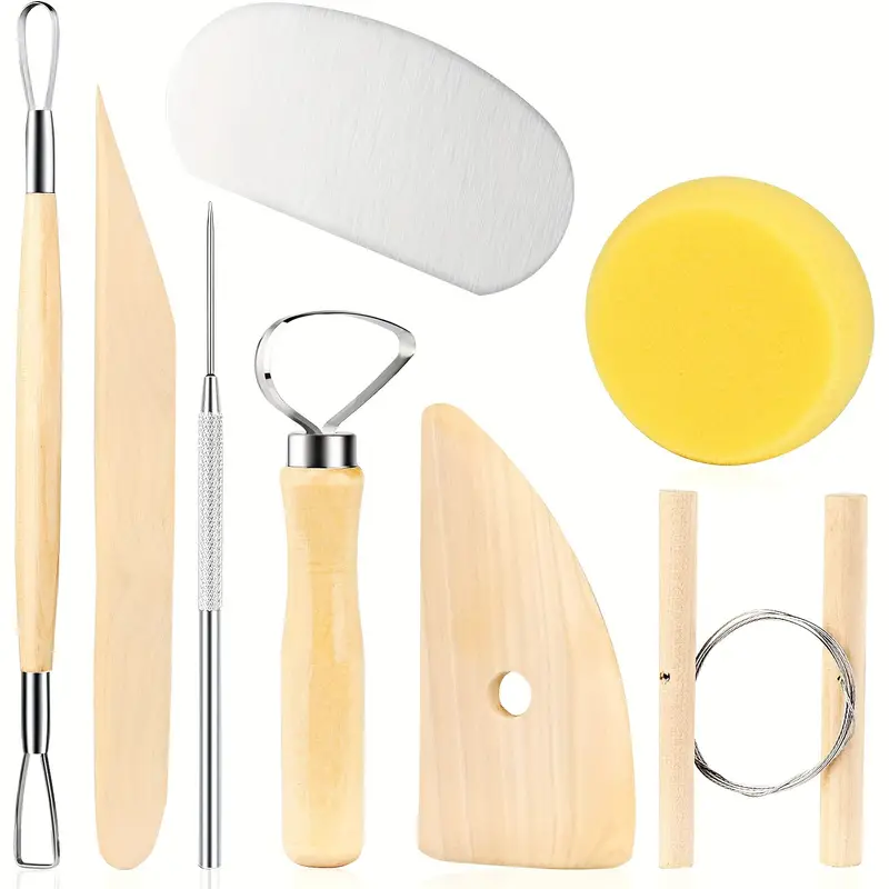 Wooden Pottery Sculpting Clay Cleaning Tool Set - Temu