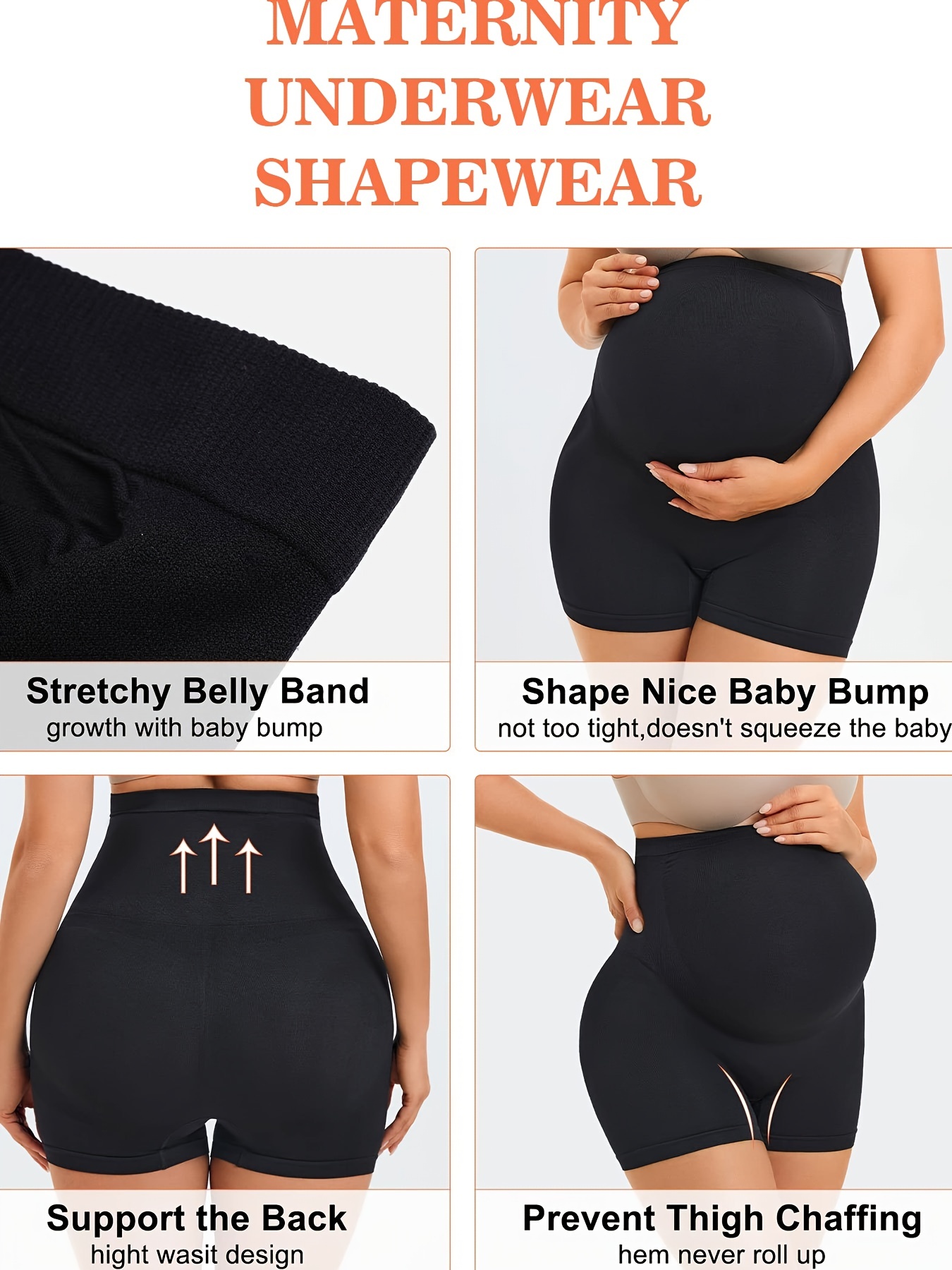 Pregnant Women's High Waist Belly Support Underwear - Temu Canada