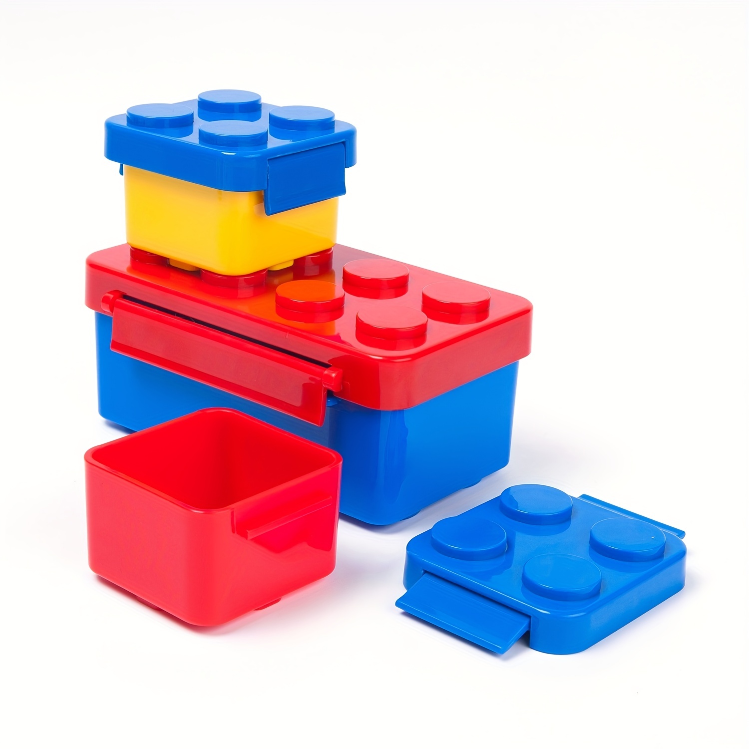 Colorful Blocks Splicing Lunch Box Portable Sealed Children