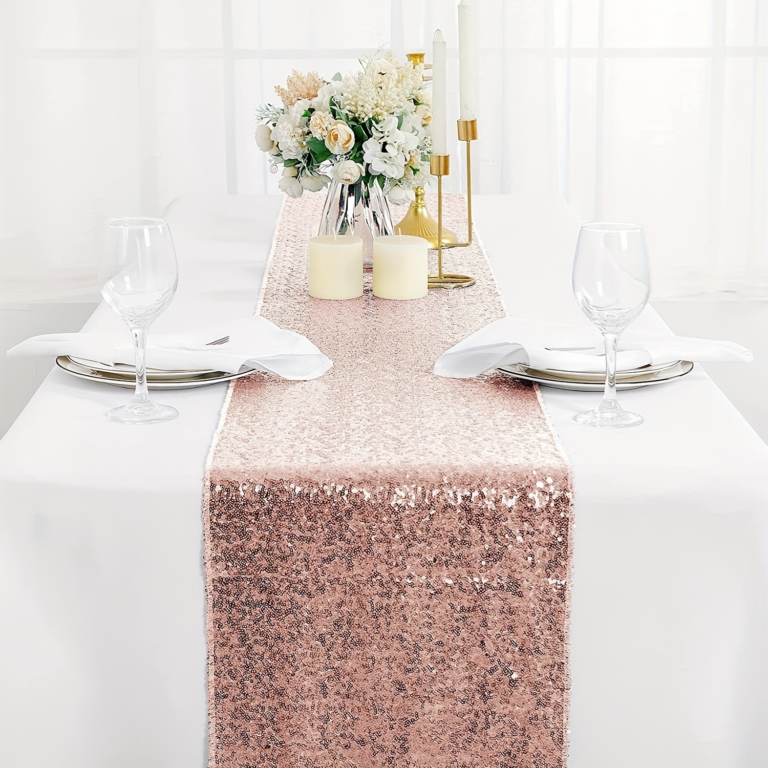 Sparkling Sequin Table Runner For Graduation Weddings - Temu