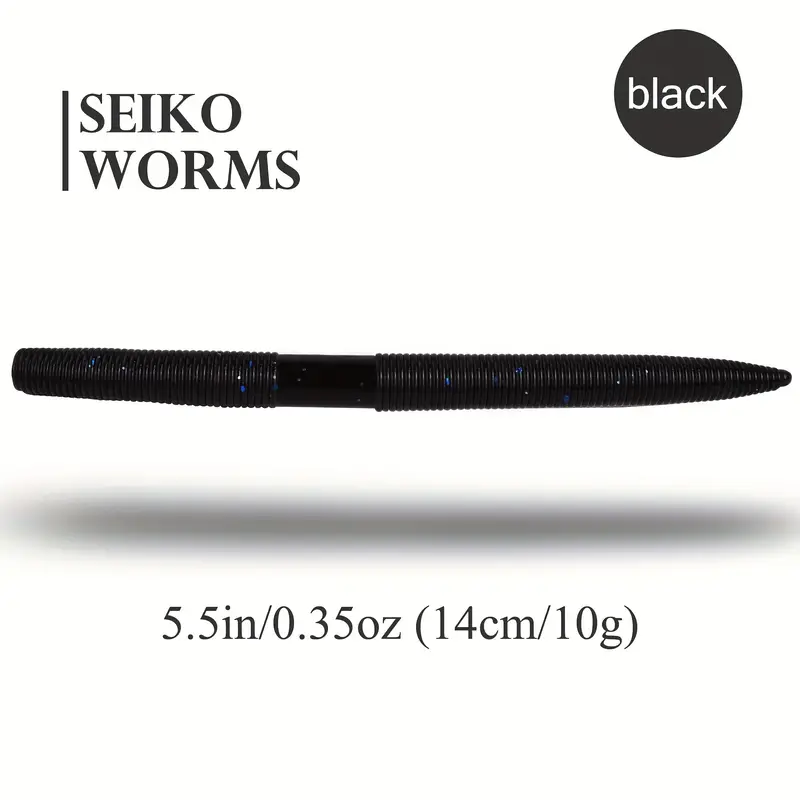 XFISHMAN Senko Worms Bass Fishing Lure Kit 30 pk Wacky Rig Worms Soft  Plastic Stick Baits 4 5 inch