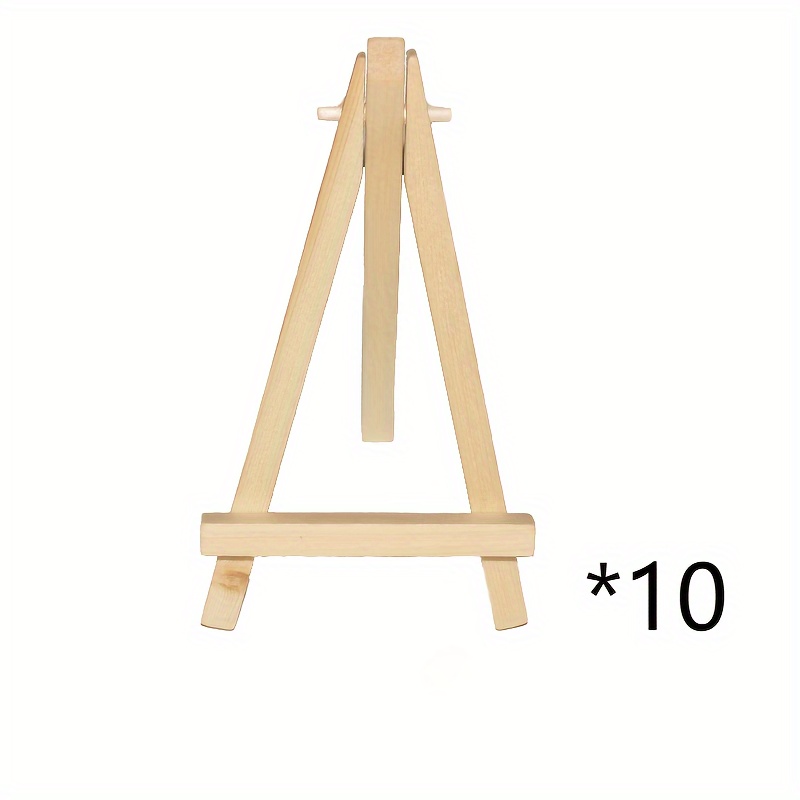 LMIP 12 Pack 5 inch Mini Wooden Display Stand, Triangle Art Craft Painting Easel, Desk Stand for Small Canvas, Kids Crafts, B