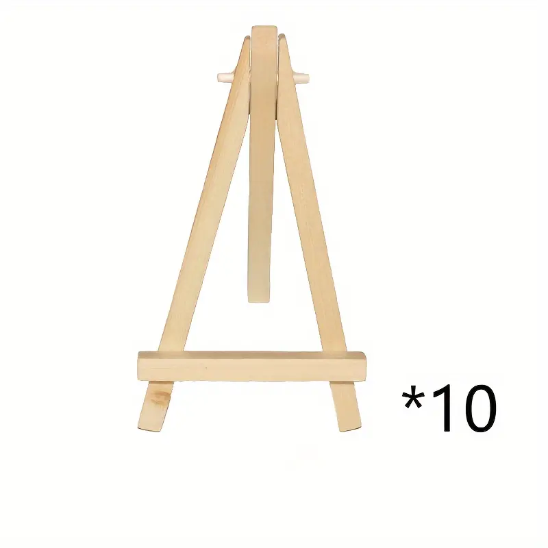  48 Pcs Mini Wooden Easels for Painting Canvas Wood Display  Easel Artist Easel Art Painting Easel Stand Tabletop Easel Triangle Card  Stand for Wedding Artist Adults Students Kids (8 Inch)