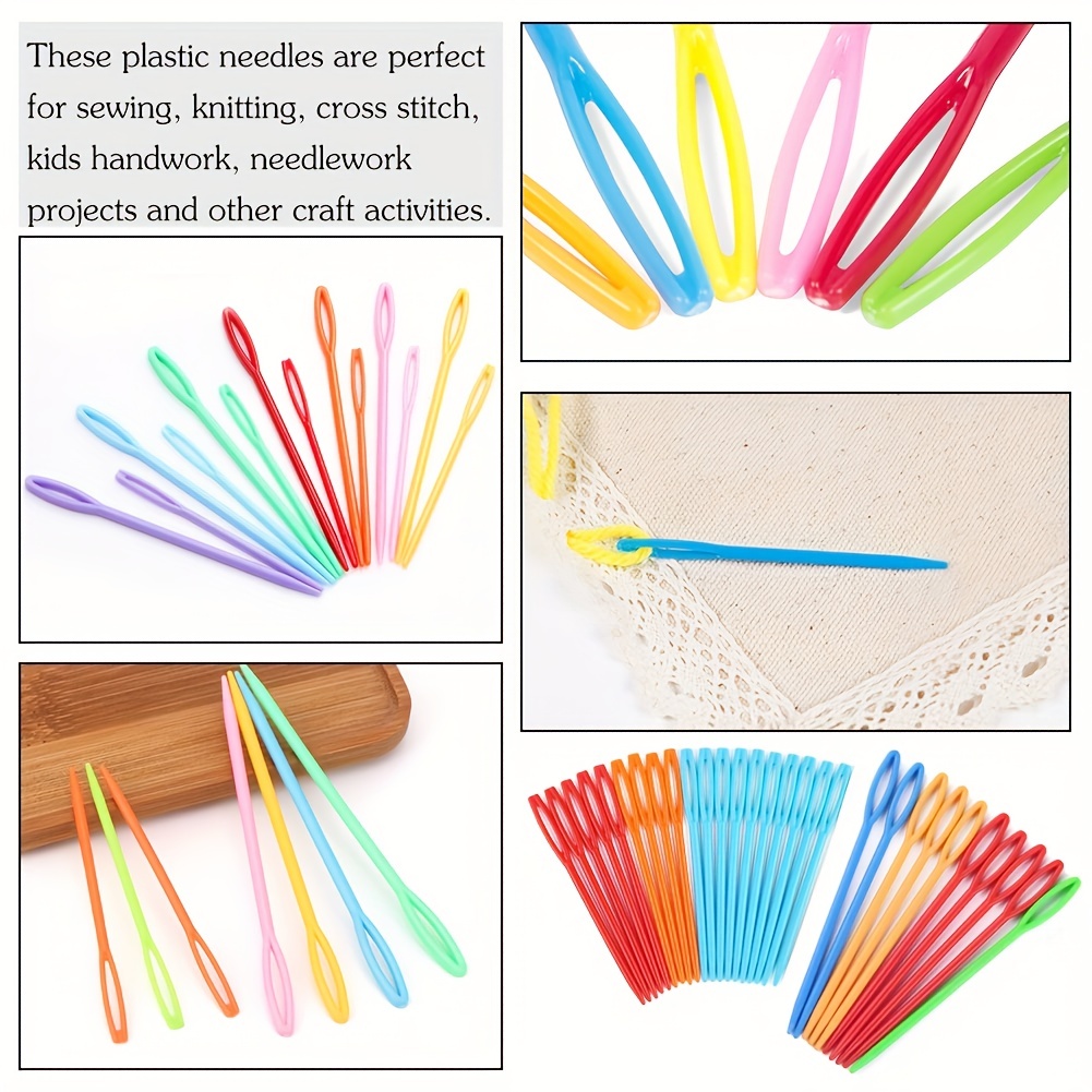 Large Eye Plastic Needles Plastic Weaving Needles Yarn - Temu