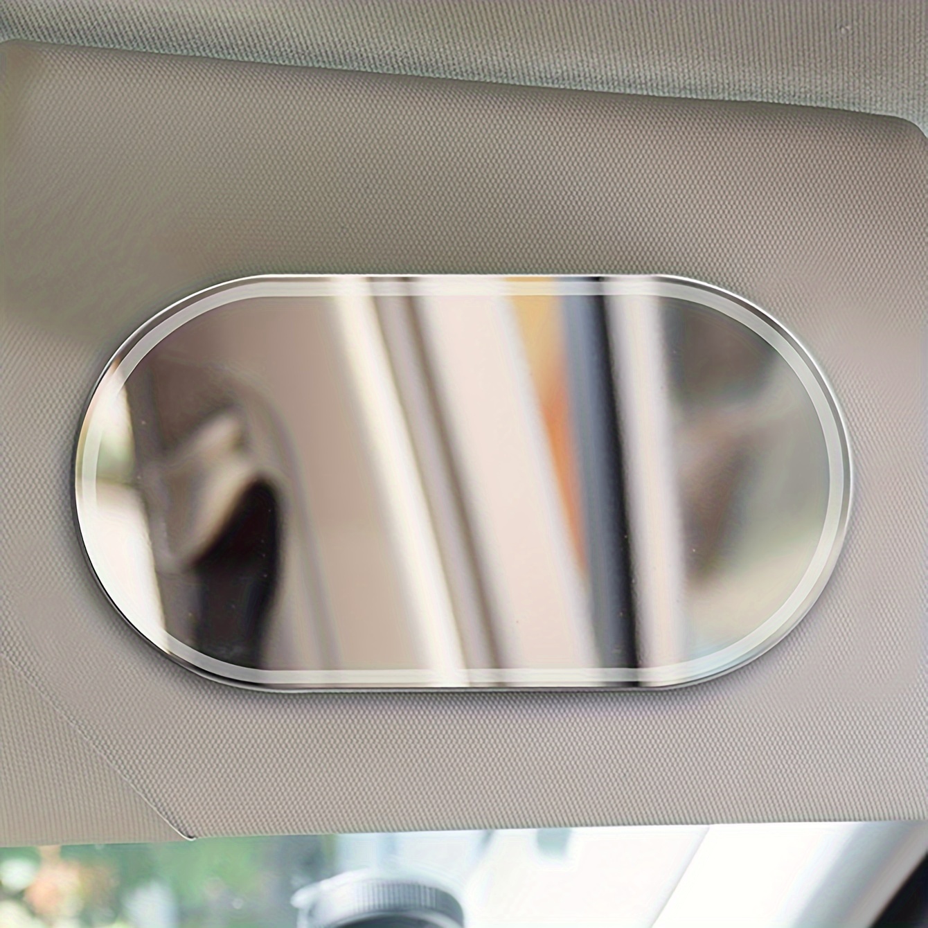 Auto Sonnenblende Spiegel, Fahrzeug Kosmetik Make-up Spiegel, Auto  Selbstklebend Spiegel für Auto LKW SUV(Oval)
