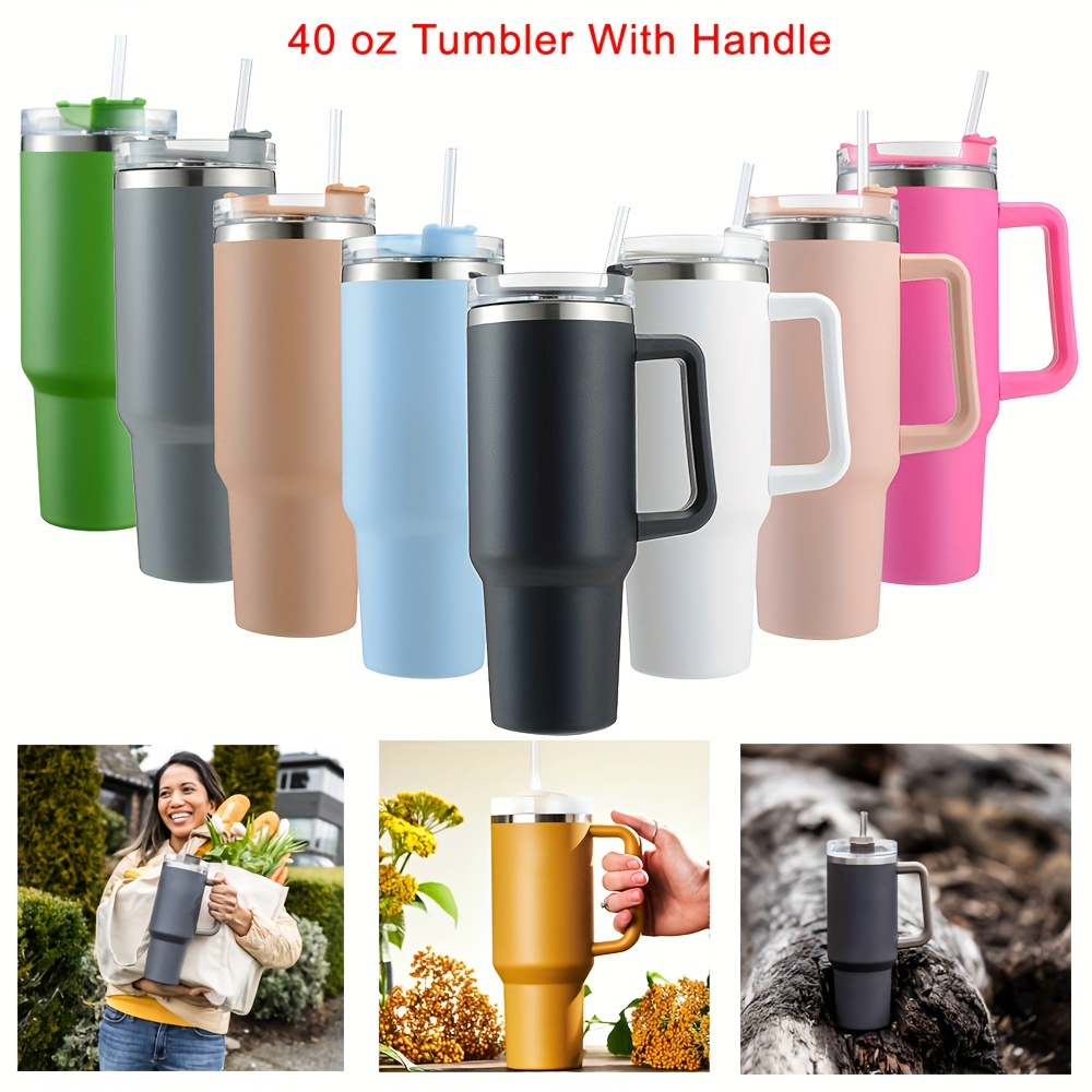 Watersy Tumbler With Handle And Straw Lid Insulated Reusable - Temu