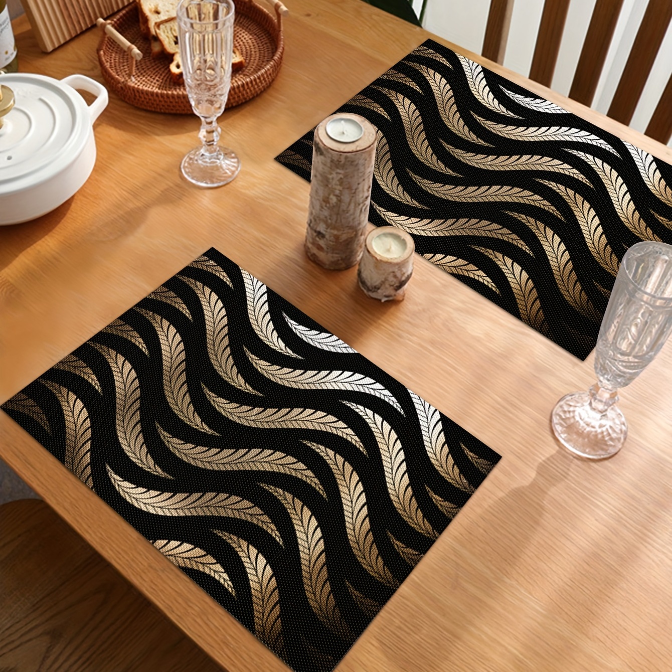 Polyester Placemats Non slip Square Farmhouse Style Table - Temu