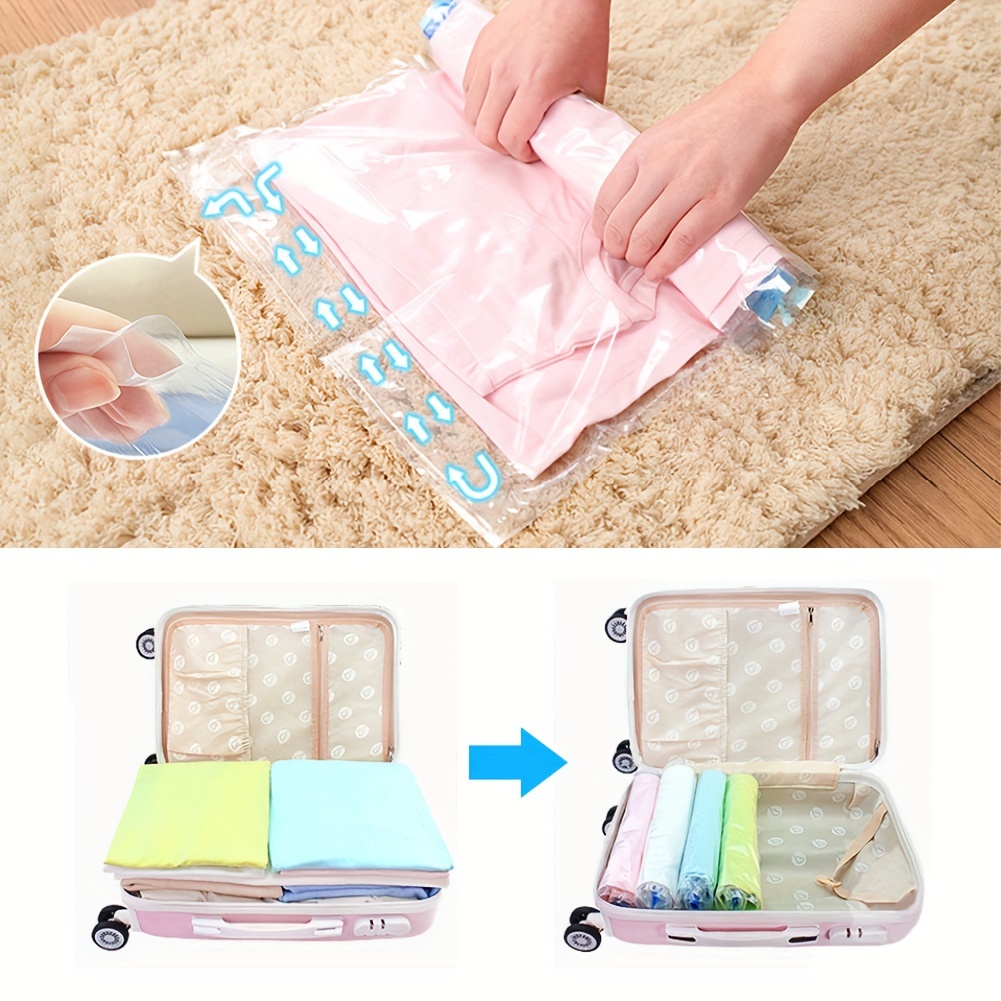 Vacuum Compression Bags For Travel Hand Roll Bag For Clothes - Temu