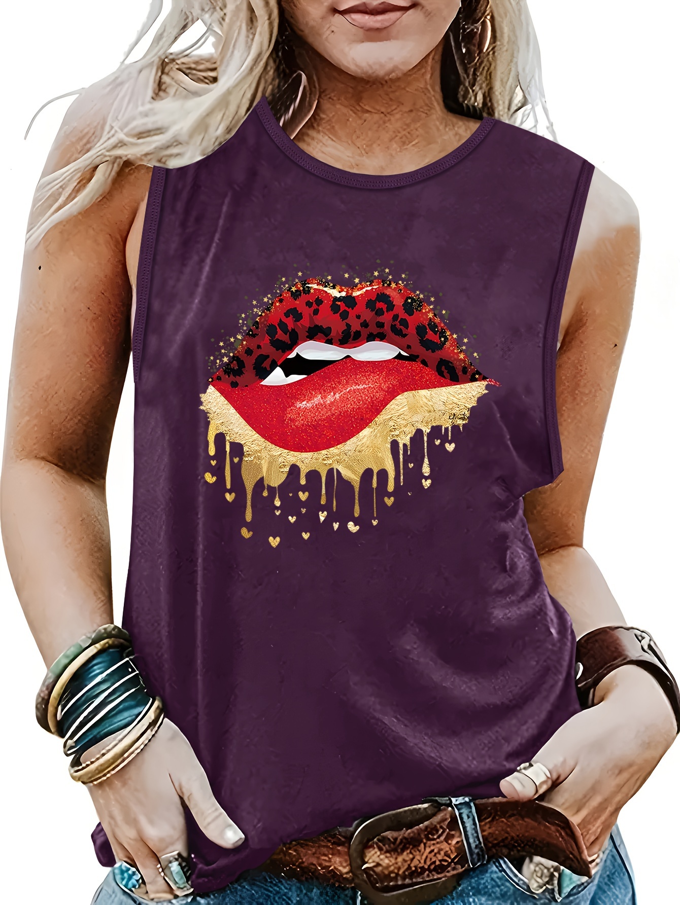 Lip Print Tank Top