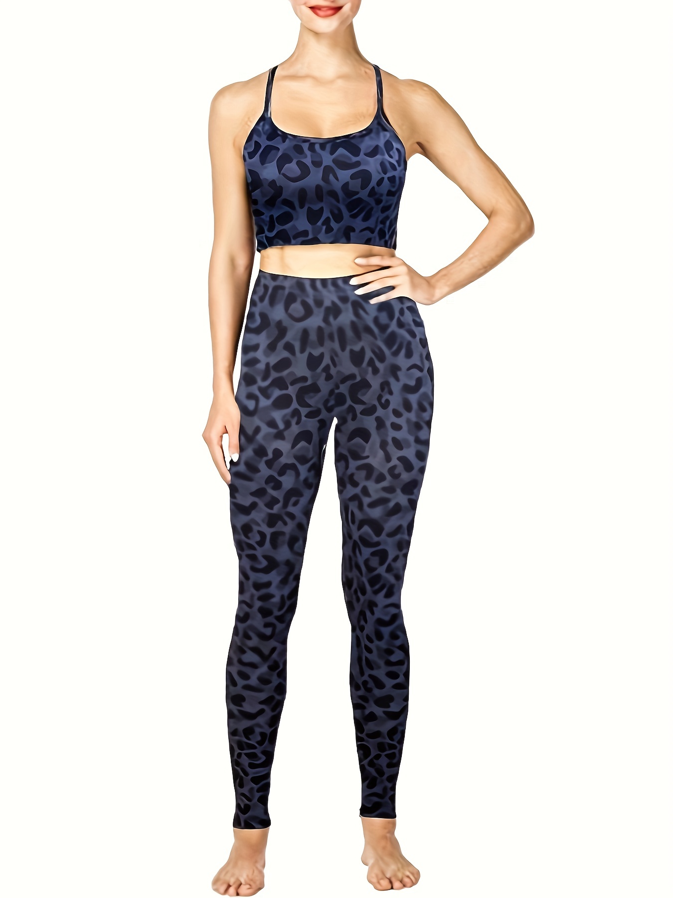 Colorful Leopard Print Leggings Sexy High Waist Slim Long - Temu