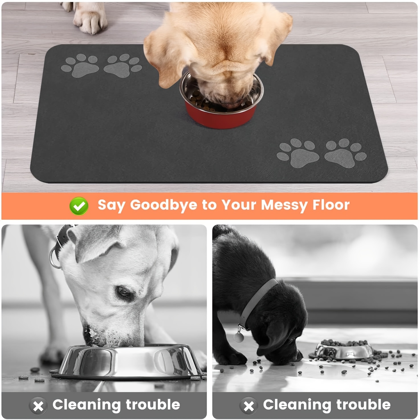 Pet Feeding Mat Absorbent Dog Placemat Mat For Food - Temu