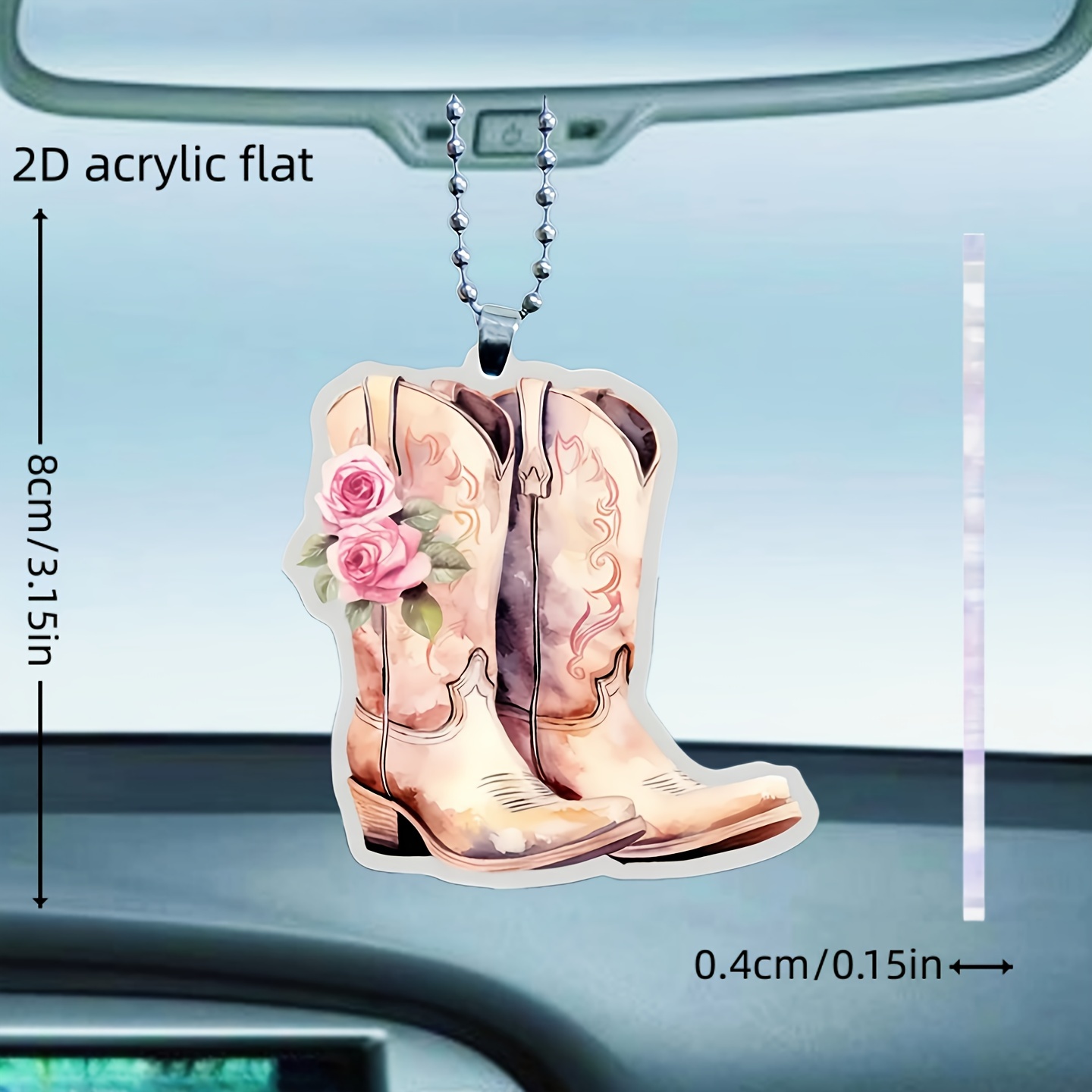 Acrylic Cowboy Boots Hat And Flowers Hanging Multifunction - Temu