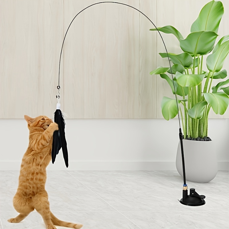 Interactive Cat Toy Set: Cat Wand Feather Teaser Bell Hours - Temu