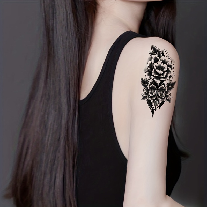 1 Tatuaje Temporal Estilo Tinta Oscura Pegatina Tatuaje - Temu Mexico