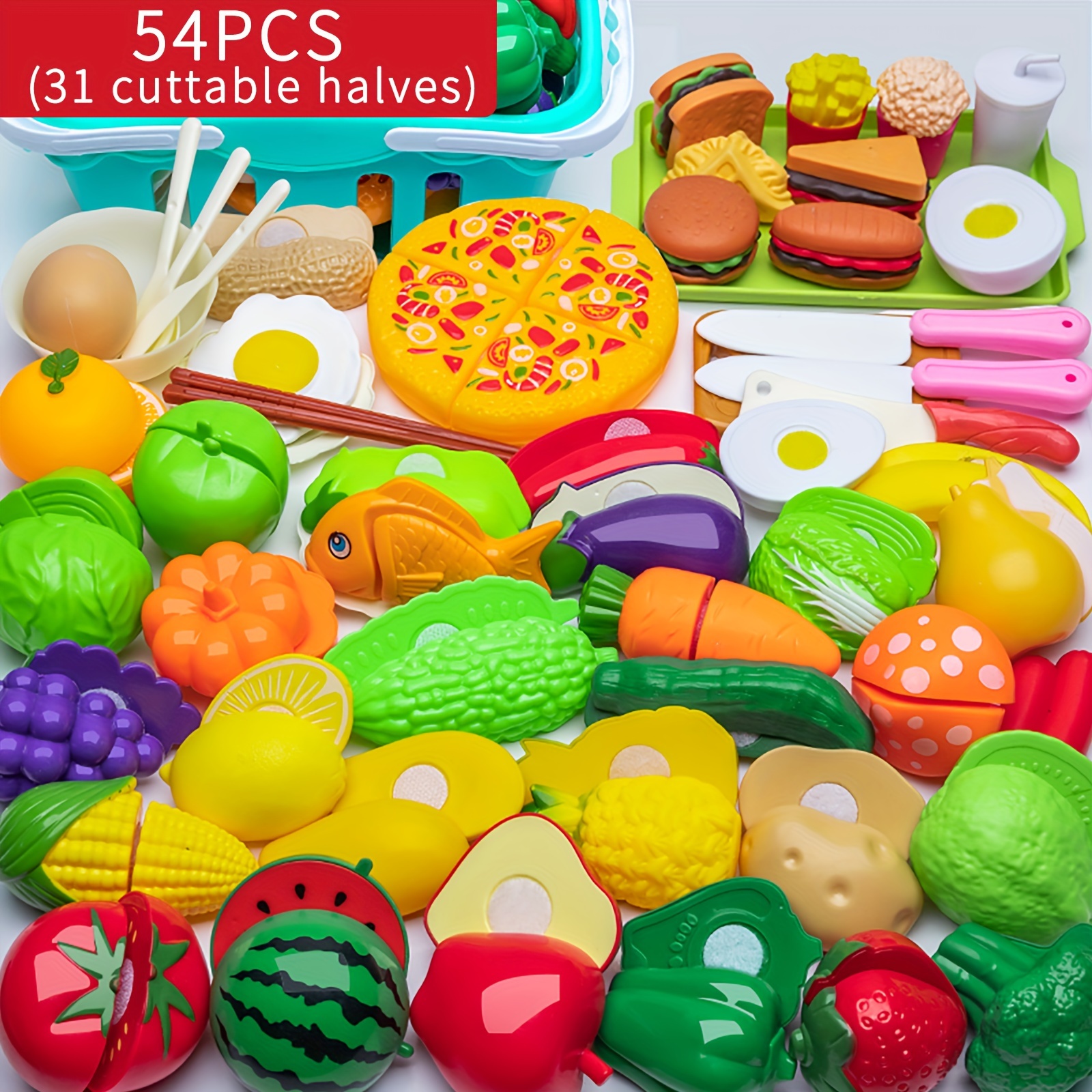 Fruit Cutting Toys Cut And Cut Children's Kitchen Toys Simulate Vegetables,  Fruit Pizza, Cake Basket Kids Play House Kitchen Toy Sets, Creative And Fun  Gifts For Kids - Temu