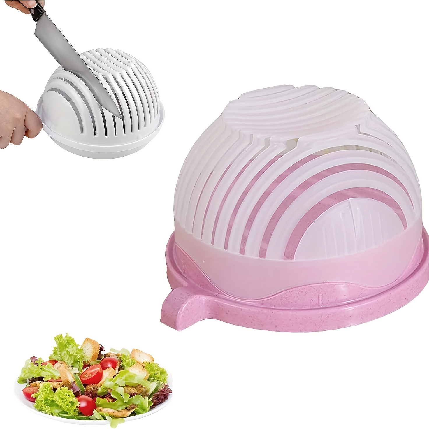 Salad Chopper Snap Salad Cutter Bowl Fast Salad Cutter Bowl - Temu