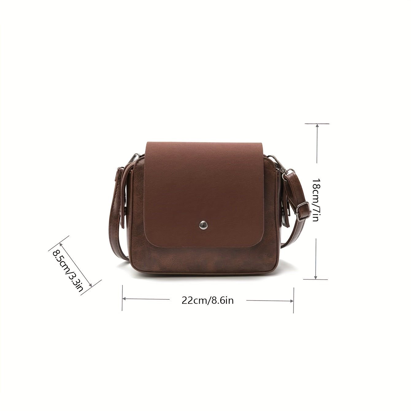 AMHDV Small Crossbody Bag for Women Retro Shoulder Bag Square Purse Handbag  Fashion Flap bag (03-brown): Handbags