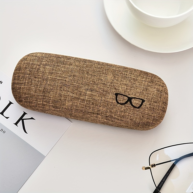 Linen Fabric Eyeglasses Case Hard Shell Protective Glasses Case