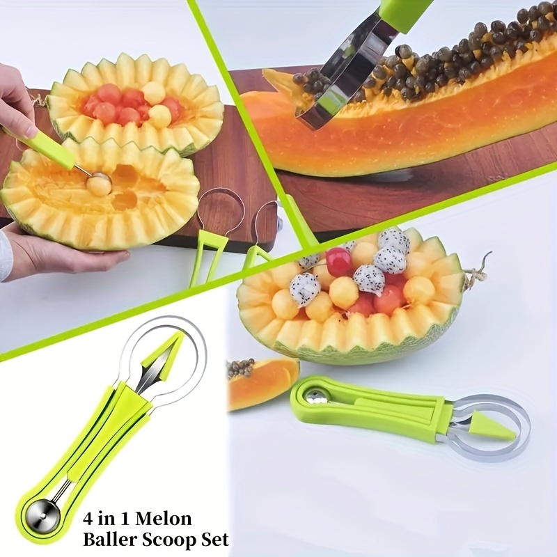 4in1 Stainless Steel Fruit Ball Digger Set, Melon Scoop, Reusable Watermelon  Spoon, Creative Fruit Carver, Watermelon Scoop, Fruit Core Remover, Kitchen  Stuff, Kitchen Gadgets, Kitchen Supplies - Temu