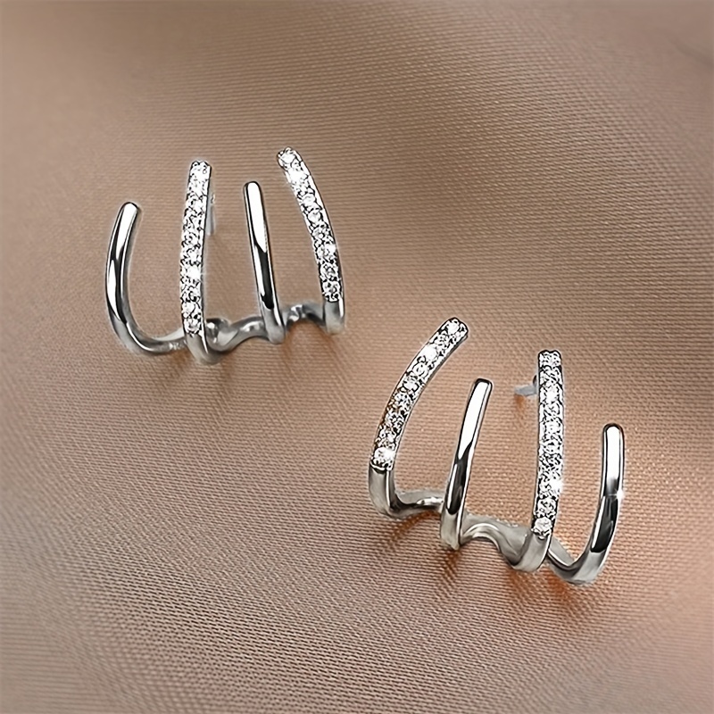 Unique Banana Shaped Stud Earrings Copper Jewelry Embellished With Zircon  Simple Elegant Style Personality Female Earrings - Temu