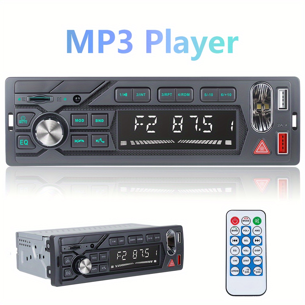 1 DIN HD Autoradio Bluetooth Voiture Stéréo MP3 Lecteur USB SD AUX