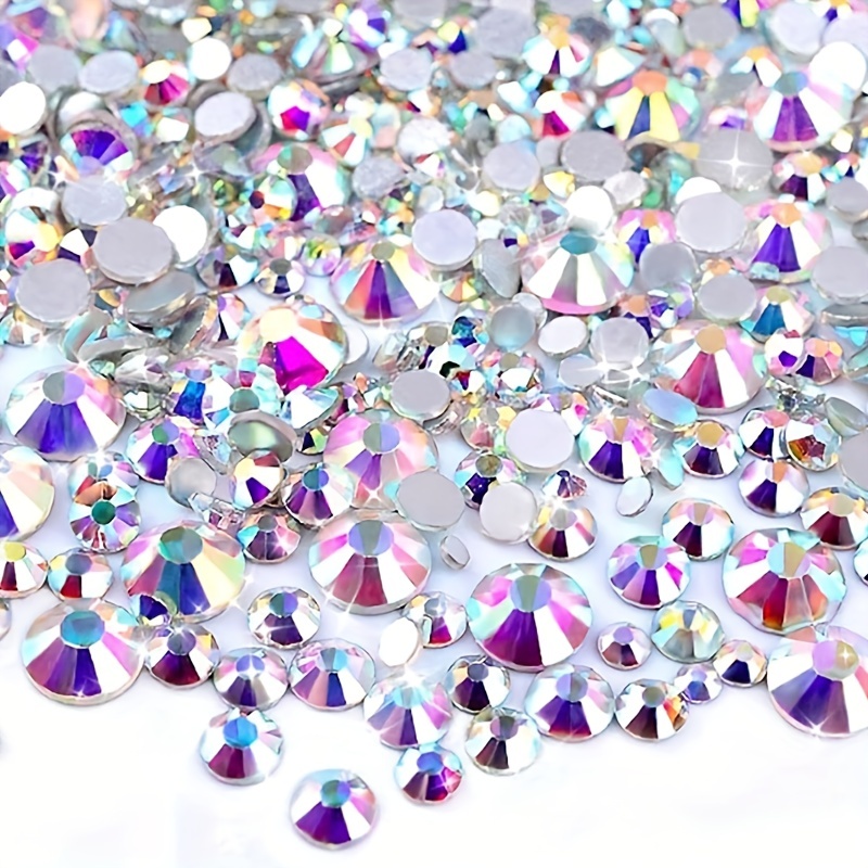 Glitter Crystal Ab Rhinestones Ss3 ss40 Flatback Rhinestones - Temu