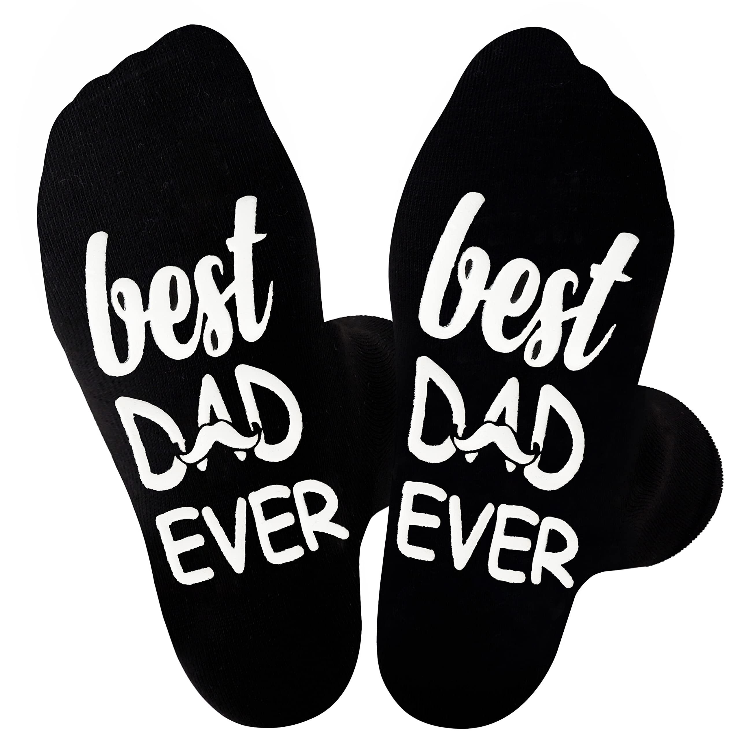 

1 Pair Men's Black Non-slip Socks Gifts For Dad, Funny Fathers Day Gifts From Daughter Son Wife Dad Gifts For Fathers Day Birthday Christmas Papa Gifts