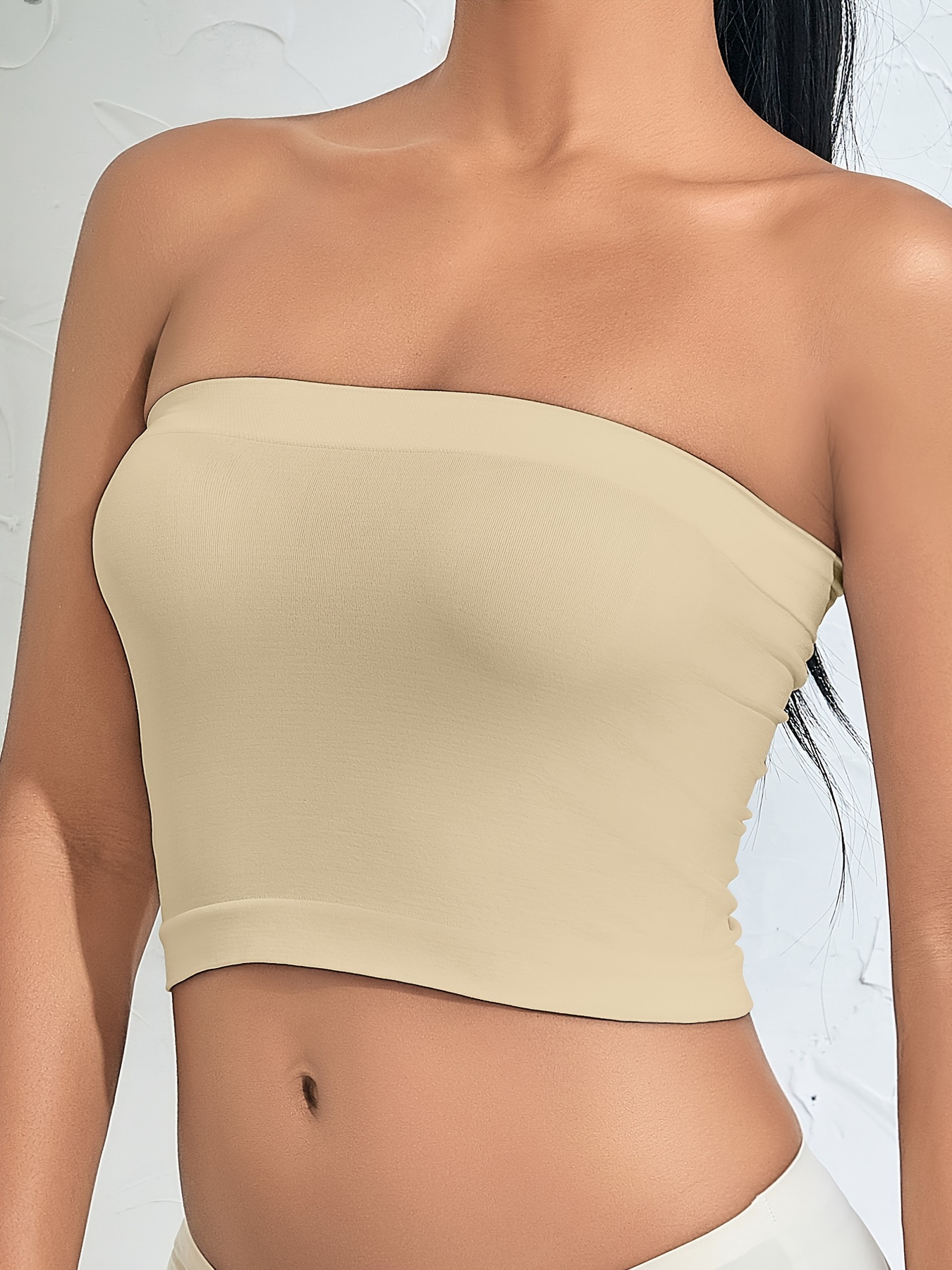 Solid Underwire Bandeau Bra