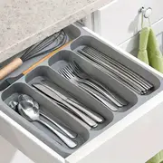 1pc kitchen drawer stackable compartment cutlery storage organizer expandable knife and fork storage organizer for storing spoons knives forks and chopsticks kitchen supplies details 0