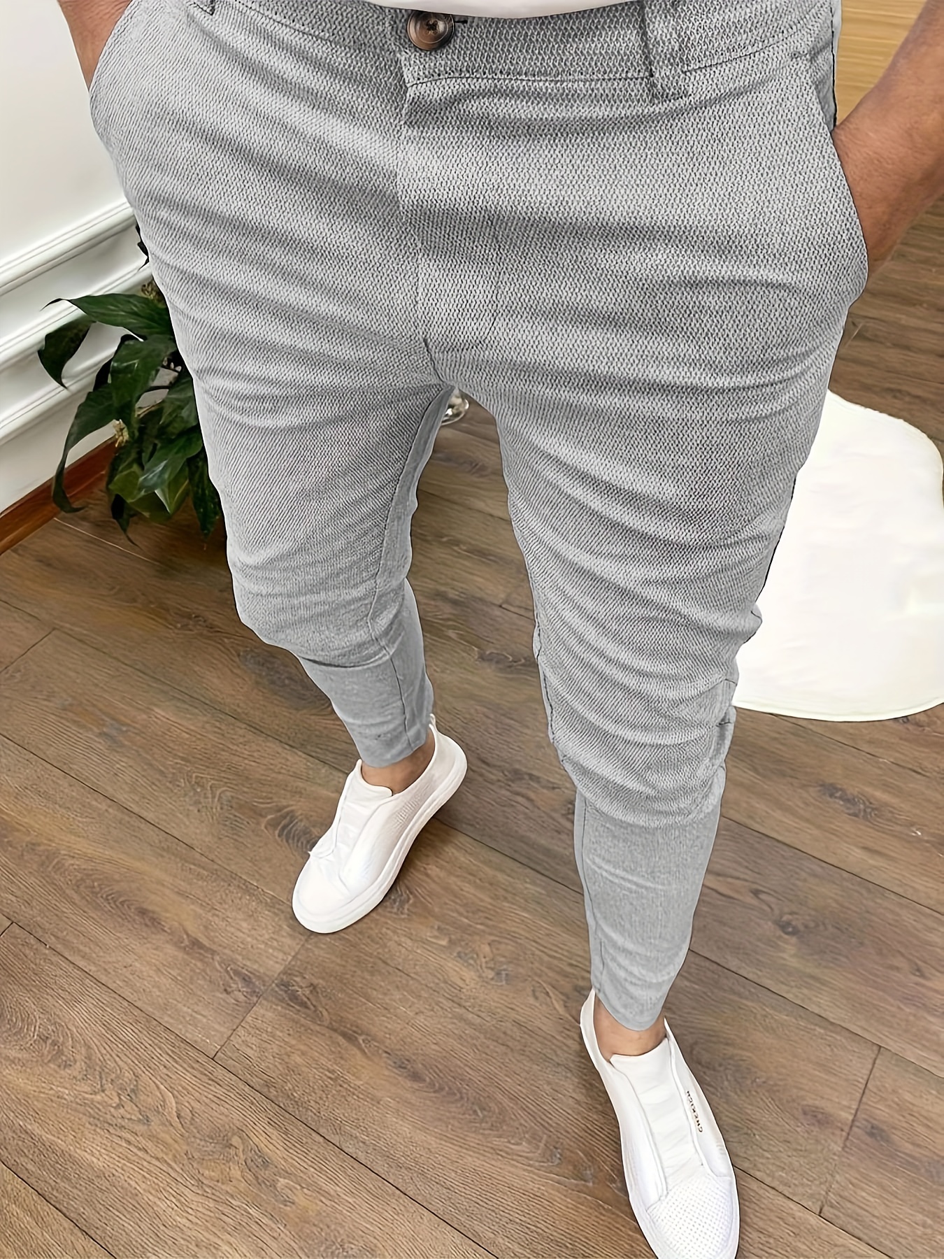 Mens silver 2024 dress pants