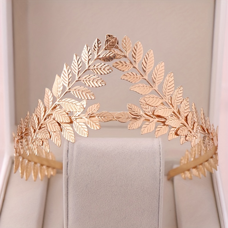 Large Leaves Brass Gold Leaf Crown