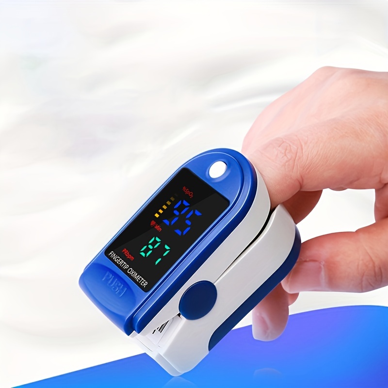 1 moniteur de saturation en oxygène sanguin à écran TFT, oxymètre de pouls  du bout des doigts avec cordon, petit et portable (batterie non incluse).