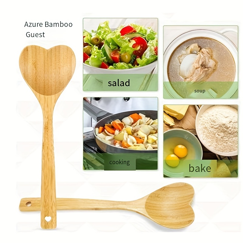 Bamboo Ladles, Wooden Spoons Utensils, Bamboo Cooking Utensils Carve Burned  Wooden Spoon, Slotted Spatulas, Funny Kitchen Gadgets Non-stick Cookware  For Housewarming Gifts, Kitchen Tools, Kitchen Supplies - Temu