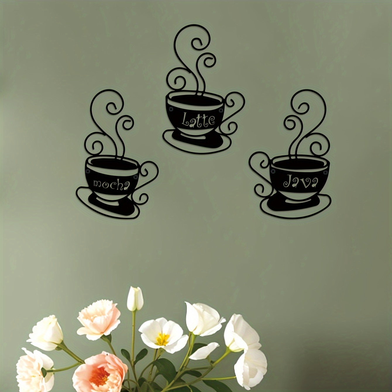Metal Coffee Cup Wall Decor Black Coffee Cup Silhouette - Temu