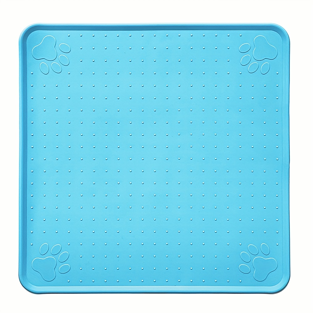 Silicone Dog Food Mat, Pet Bowl Mats with Raised Edges, Puppy