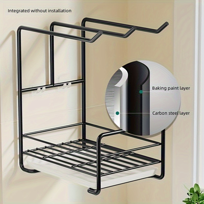 Kitchen Rack Dishwashing Cloth Sponge Drain Rack Sink Dish - Temu