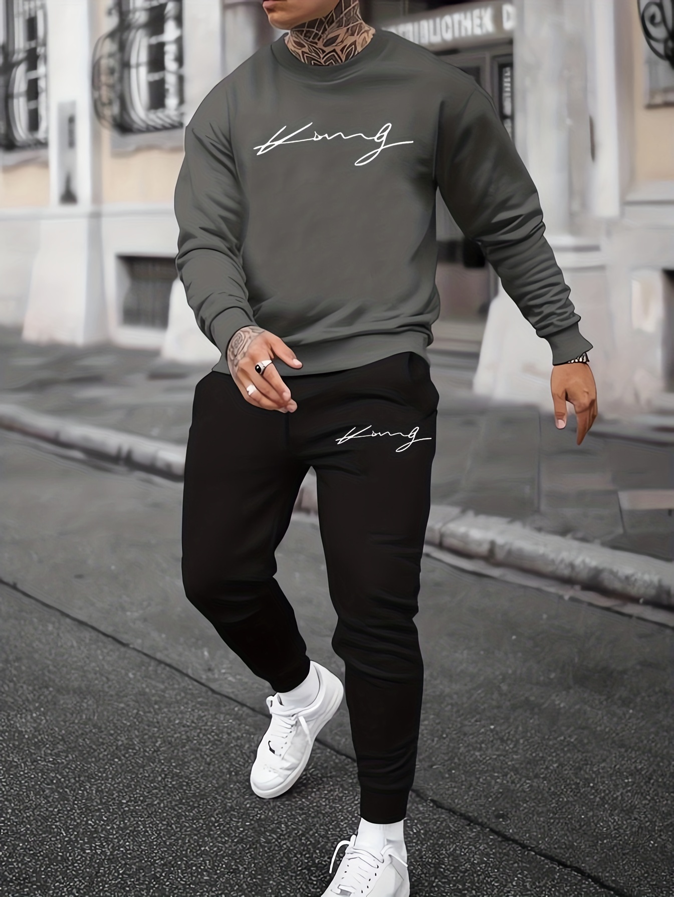 Plus Size Men's Outfits Casual Hoodies Long Sleeve Pullover - Temu New  Zealand