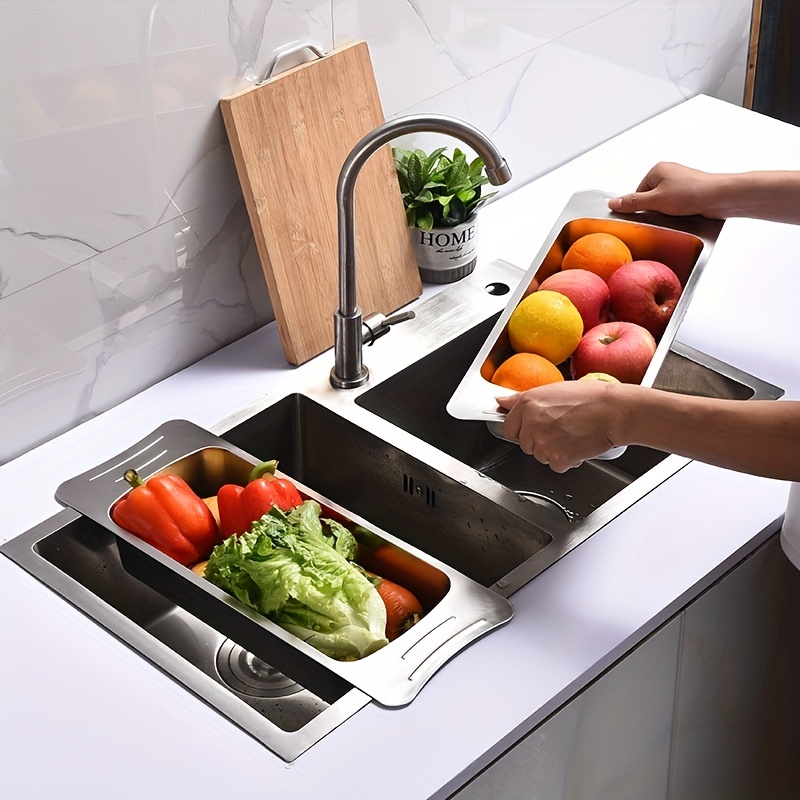 Multifunctional Stainless Steel Sink Colander With - Temu