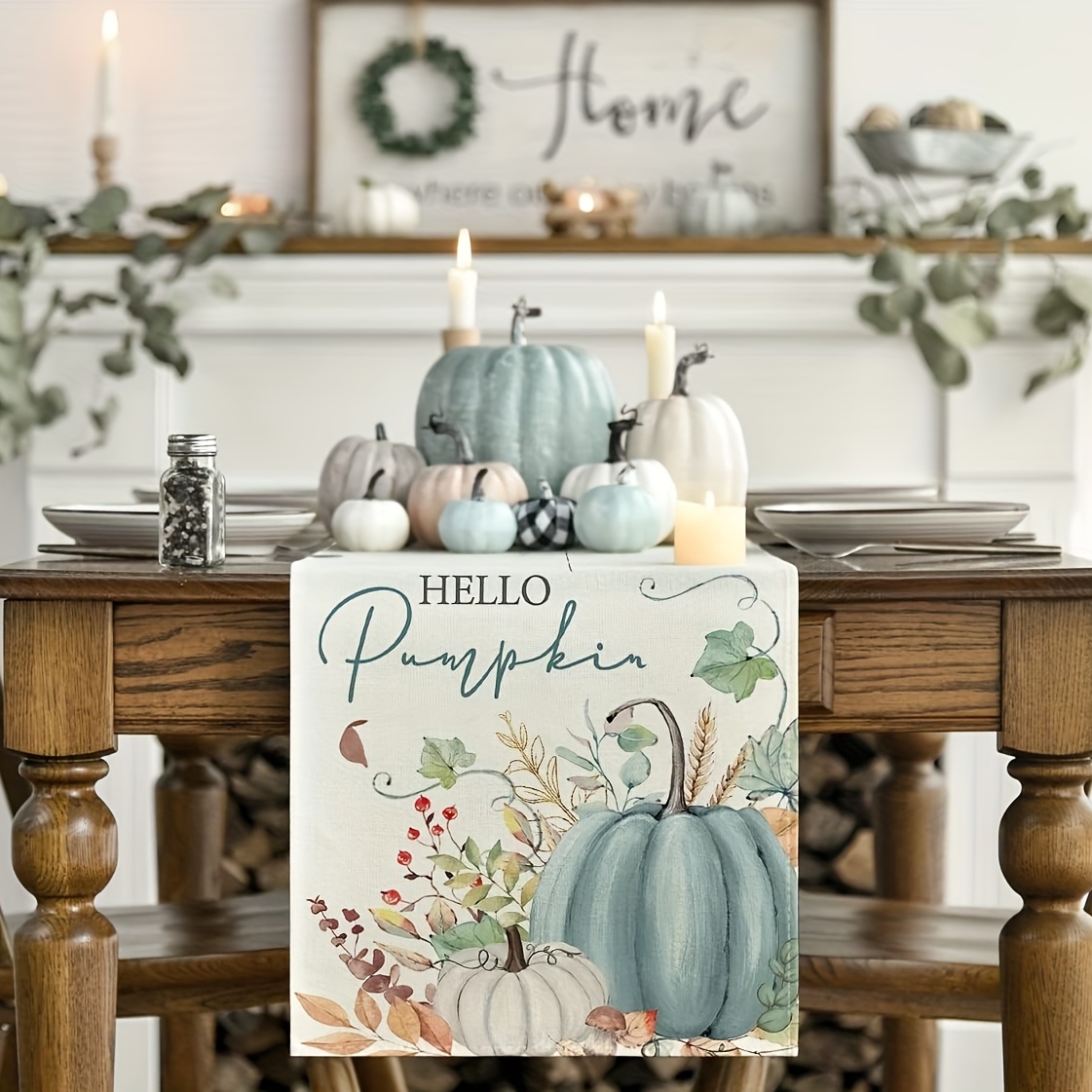 Dish Towel Set Watercolor Stripes Hello Pumpkin Fall - Temu