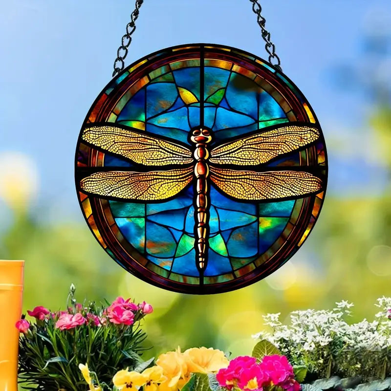 Acrylic Suncatcher Decor Dragonfly Gift Plant Lovers - Temu
