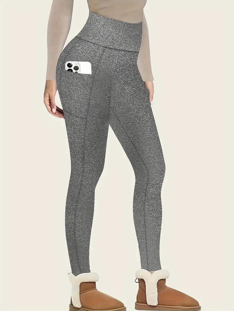 Fleece Lined Slimming Pocket Yoga Tight Pants Winter Thermal - Temu Canada