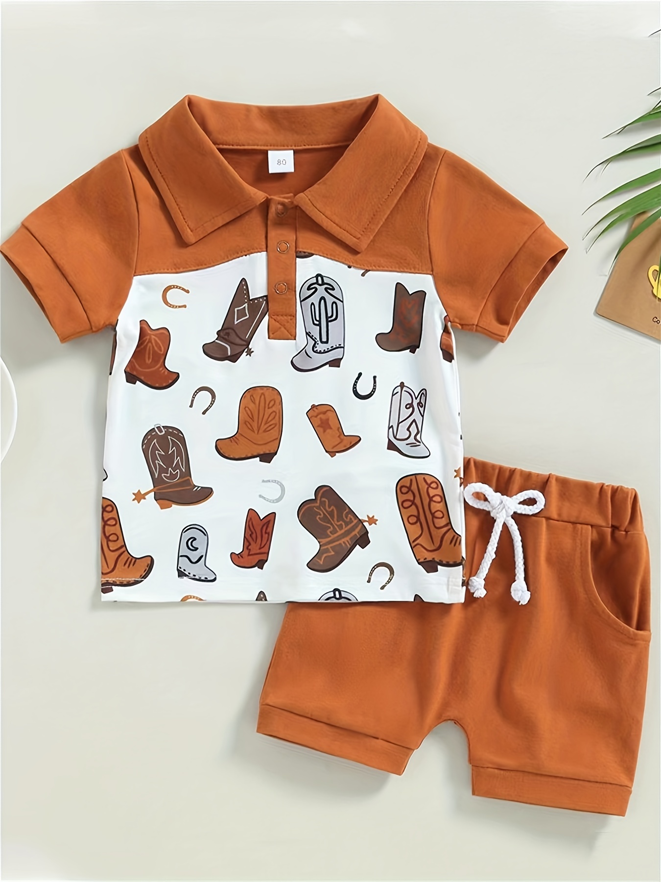 Summer outfit brown shorts polo shirt casual wear