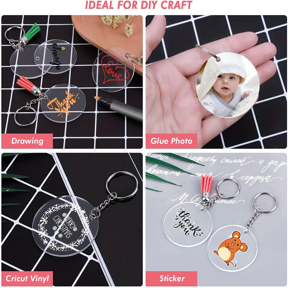 Clear Acrylic Keychain Blanks Box Set Diy Sublimation Crafts - Temu