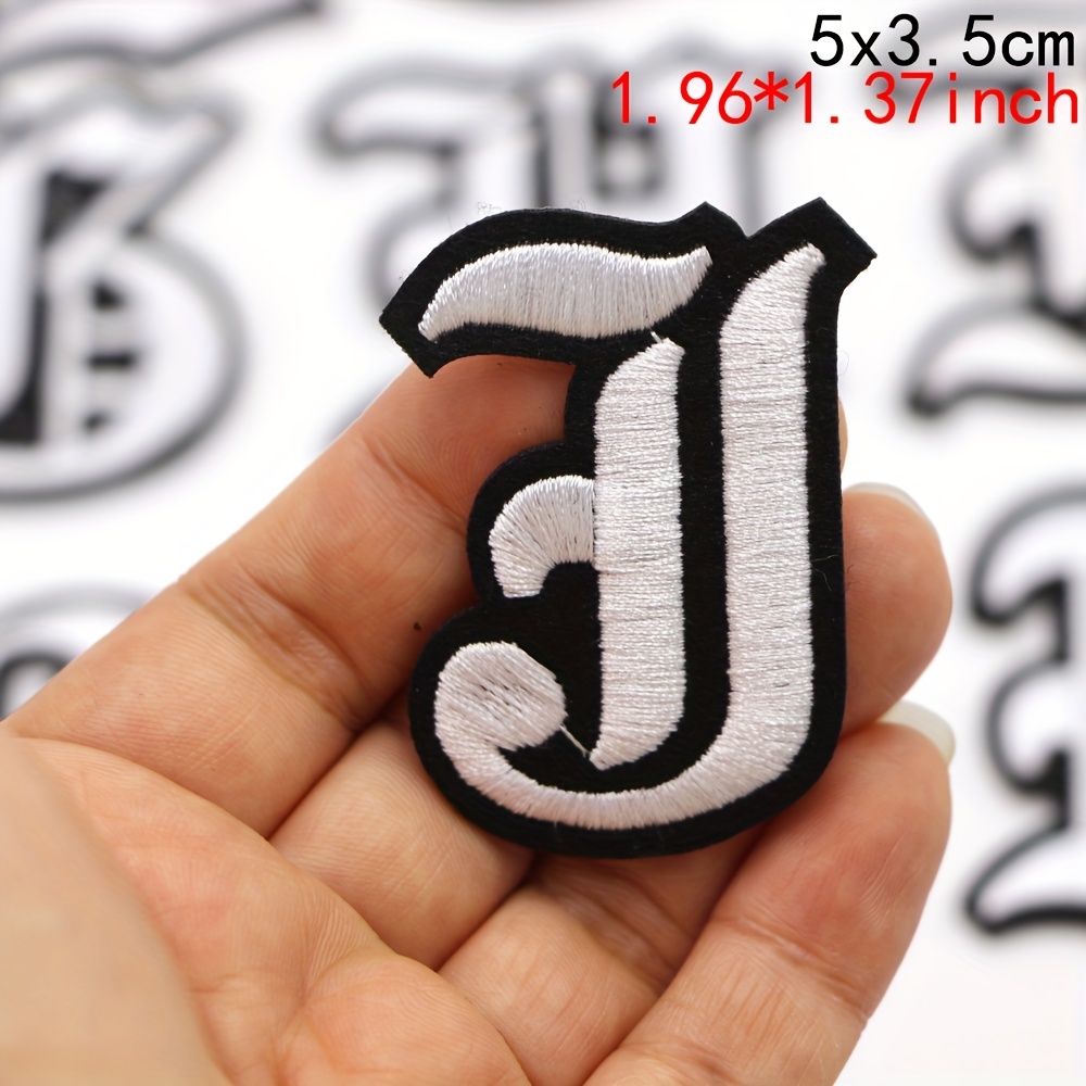 Letter J Patches Iron on Heat Transfer Letters 2 Inch Black Letter